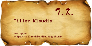 Tiller Klaudia névjegykártya